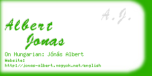albert jonas business card