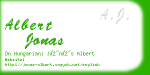 albert jonas business card